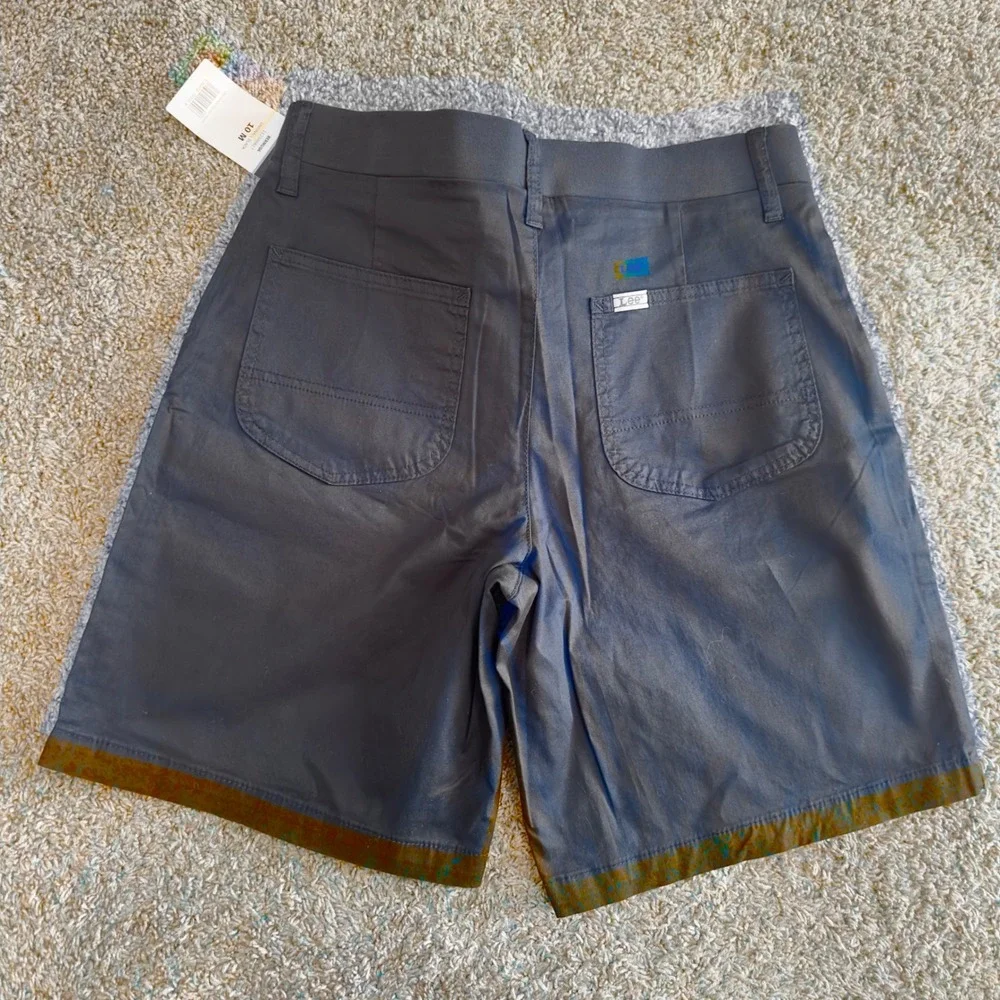 Lee Womens Flex-To-Go Bermuda Shorts Black Mid Rise Utility Size 10M 112346817